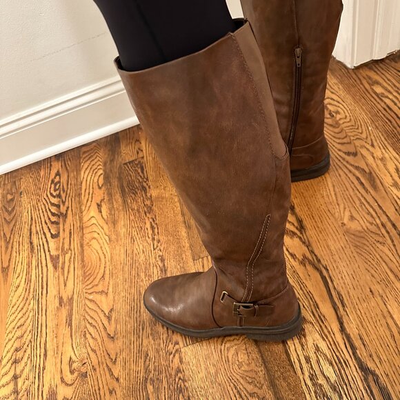 BareTraps Brown Knee-High Riding Boots -- WIDE CALF --9M - Picture 4 of 7